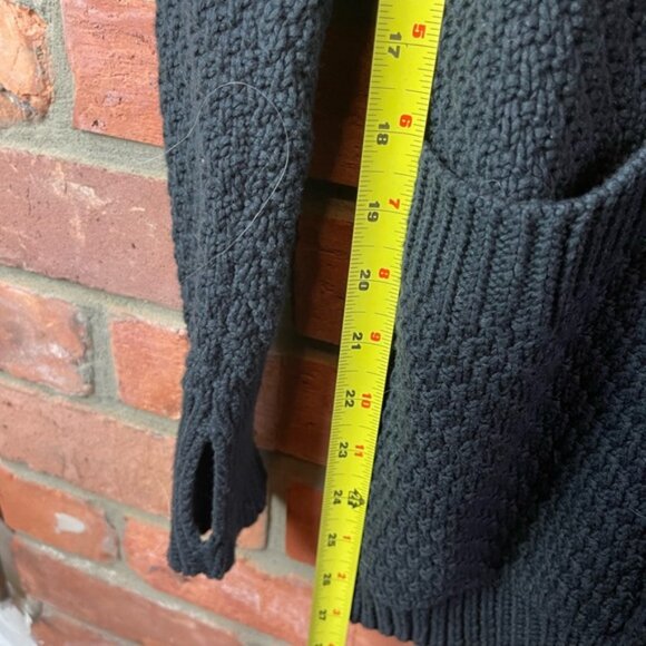 Lululemon Post Practice Cardigan Knit Sweater Pockets Snap Oversized Top Black S - Picture 15 of 15